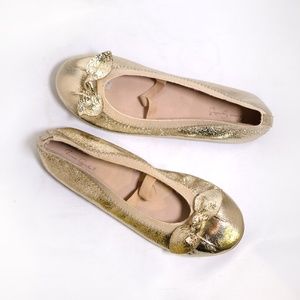 Zara girl gold metallic flat